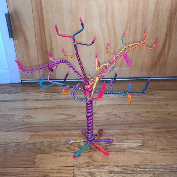 Fun, string wrapped, hanging items tree! - Picture 1 of 3